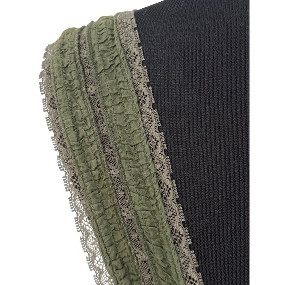 RARE VTG Free People Green Butterfly Mini Dress 10| Whimsigoth Boho Fairy Grunge - Picture 9 of 16